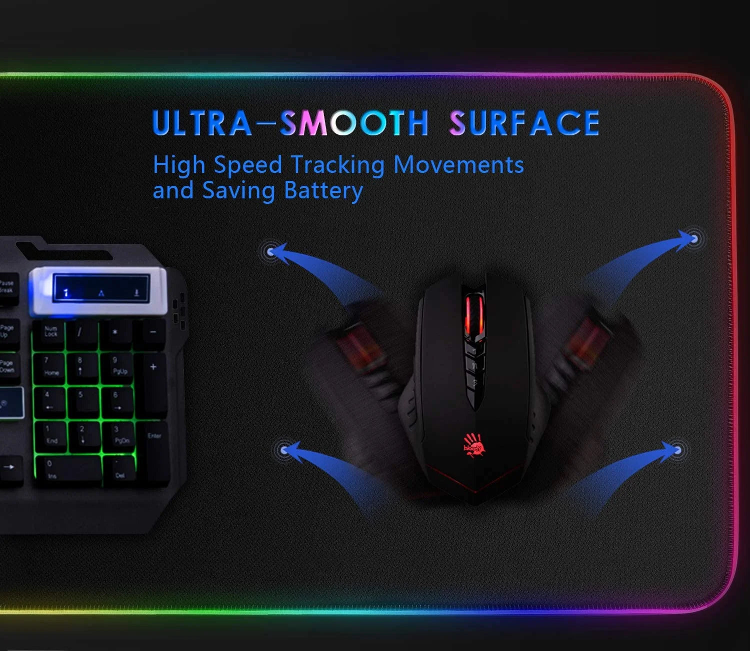 Extended RGB Gaming Mouse Pad Large Glowing Led Soft Mouse Pads Oversized Mousepad, Non-Slip Rubber Base Computer Keyboard Pad Mat 35.4X15.7Inches Large Gaming Pad, Waterproof